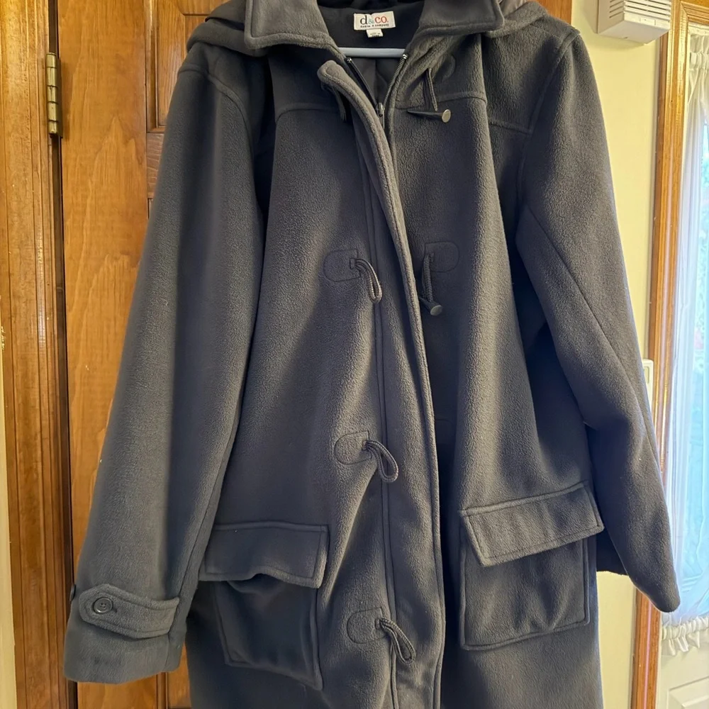 Denim&Co Gray Jacket- Fleece Toggle Coat - Picture 2 of 3